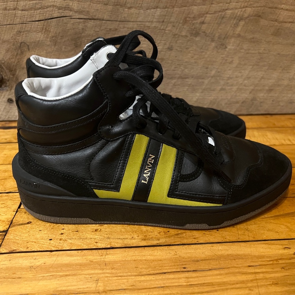 Lanvin Black and Yellow high top Shoes EU 39